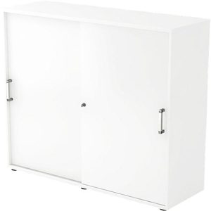 Schiebetürenschrank TARVIS, 3 Ordnerhöhen, B 1200 x T 400 x H 1100 mm, abschließ- & stapelbar, weiß Schiebetürenschrank TARVIS, 3 Ordnerhöhen, B 1200 x T 400 x H 1100 mm, abschließ- & stapelbar, weiß