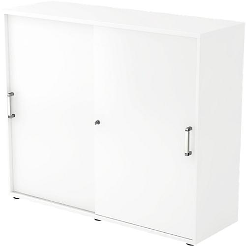 Schiebetürenschrank TARVIS, 3 Ordnerhöhen, B 1200 x T 400 x H 1100 mm, abschließ- & stapelbar, weiß