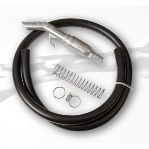 Schlauchgarnitur für Handpumpe Typ K 10 C, elektrisch leitfähig, DN 19 x 4, mit Auslaufventil AV 20 und Knickschutzfeder, Länge 3 m
