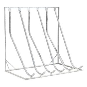 Schräghochparker WSM, 1-seitig, für Reifen bis B 60 mm, B 2100 x T 1467 x H 2010 mm, Stahl verzinkt, 6 Einhängeplätze Schräghochparker WSM, 1-seitig, für Reifen bis B 60 mm, B 2100 x T 1467 x H 2010 mm, Stahl verzinkt, 6 Einhängeplätze
