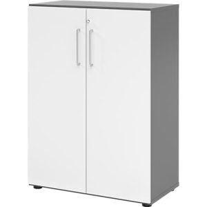 Schränke Breno, 3 OH, abschließbar, 28 kg je Boden, B 800 x T 420 x H 1100 mm, graphit/weiß Schränke Breno, 3 OH, abschließbar, 28 kg je Boden, B 800 x T 420 x H 1100 mm, graphit/weiß