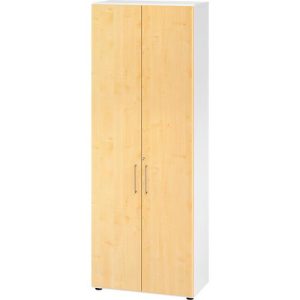 Schränke Breno, 6 OH, abschließbar, 28 kg je Boden, B 800 x T 420 x H 2156 mm, weiß/Ahorn Schränke Breno, 6 OH, abschließbar, 28 kg je Boden, B 800 x T 420 x H 2156 mm, weiß/Ahorn