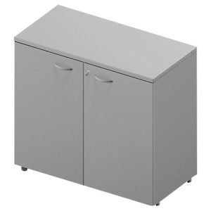 Schrank ARLON OFFICE, 2 Ordnerhöhen, abschließbar, B 900 x T 450 x H 816 mm, lichtgrau/alu Schrank ARLON OFFICE, 2 Ordnerhöhen, abschließbar, B 900 x T 450 x H 816 mm, lichtgrau/alu