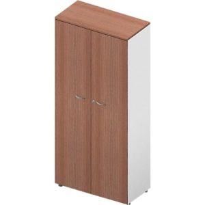 Schrank ARLON OFFICE, 5 Ordnerhöhen, abschließbar, B 900 x T 450 x H 2000 mm, Nuss Canaletto-Dekor/weiß Schrank ARLON OFFICE, 5 Ordnerhöhen, abschließbar, B 900 x T 450 x H 2000 mm, Nuss Canaletto-Dekor/weiß