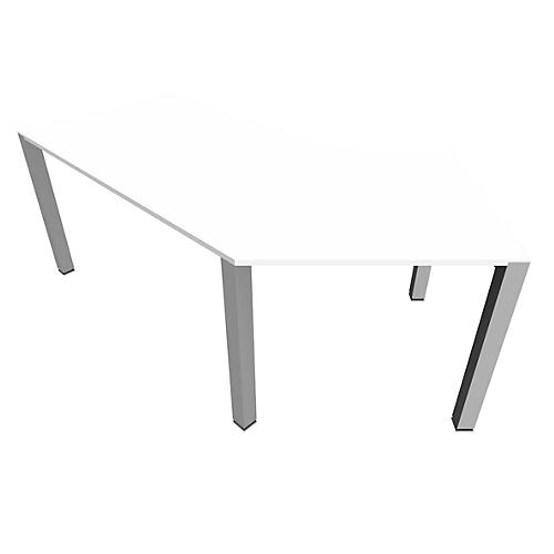 Schreibtisch 135° SOLUS PLAY, 4-Fuß, Freiform, Ansatz links, B 2165 x T 800 x H 720 - 820 mm,