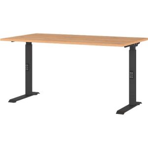 Schreibtisch Agenda Home, mechanisch höhenverstellbar, B 1400 x T 800 x H 680-910 mm, Grandson-Eiche/Schwarz Schreibtisch Agenda Home, mechanisch höhenverstellbar, B 1400 x T 800 x H 680-910 mm, Grandson-Eiche/Schwarz