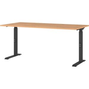 Schreibtisch Agenda Home, mechanisch höhenverstellbar, B 1600 x T 800 x H 680-910 mm, Grandson-Eiche/Schwarz Schreibtisch Agenda Home, mechanisch höhenverstellbar, B 1600 x T 800 x H 680-910 mm, Grandson-Eiche/Schwarz