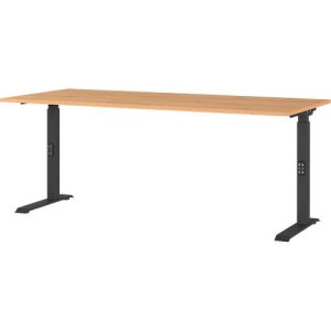 Schreibtisch Agenda Home, mechanisch höhenverstellbar, B 1800 x T 800 x H 680-910 mm, Grandson-Eiche/Schwarz Schreibtisch Agenda Home, mechanisch höhenverstellbar, B 1800 x T 800 x H 680-910 mm, Grandson-Eiche/Schwarz