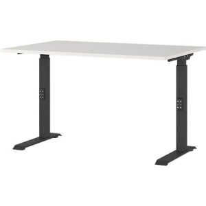 Schreibtisch Agenda, mechanisch höhenverstellbar, B 1200 x T 800 x H 680-910 mm, Lichtgrau/Silber Schreibtisch Agenda, mechanisch höhenverstellbar, B 1200 x T 800 x H 680-910 mm, Lichtgrau/Silber