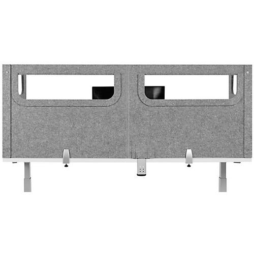 Schreibtisch-Akustik-Trennwand BE Safety Screen U-Form, mit Acrylfenster, Dicke 10 mm, B 160 x T 80 x H 60 mm, hellgrau