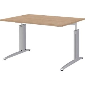Schreibtisch BARI, Rechteck, Form A, C-Fuß, B 1200 x T 800 mm, Eiche-Dekor Schreibtisch BARI, Rechteck, Form A, C-Fuß, B 1200 x T 800 mm, Eiche-Dekor