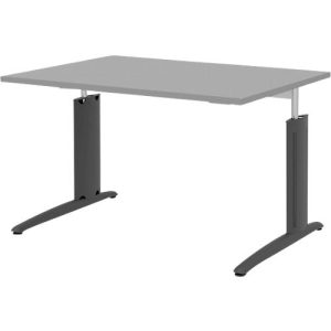 Schreibtisch BARI, Rechteck, Form A, C-Fuß, B 1200 x T 800 mm, mittelgrau Schreibtisch BARI, Rechteck, Form A, C-Fuß, B 1200 x T 800 mm, mittelgrau