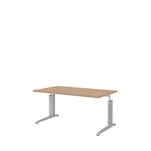 Schreibtisch BARI, Rechteck, Form A, C-Fuß, B 1600 x T 800 mm, Eiche-Dekor