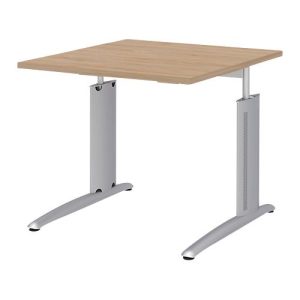 Schreibtisch BARI, Rechteck, Form A, C-Fuß, B 800 x T 800 mm, Eiche-Dekor Schreibtisch BARI, Rechteck, Form A, C-Fuß, B 800 x T 800 mm, Eiche-Dekor