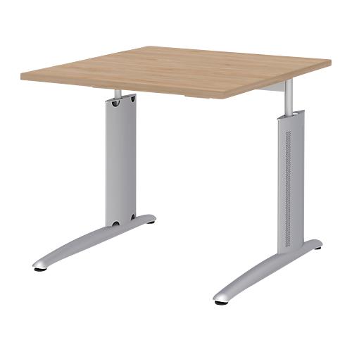 Schreibtisch BARI, Rechteck, Form A, C-Fuß, B 800 x T 800 mm, Eiche-Dekor