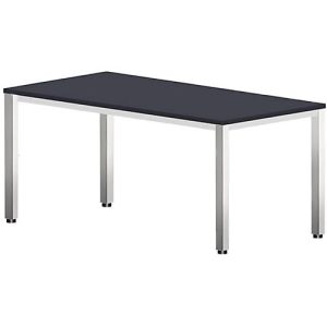 Schreibtisch Bexxstar, Rechteck, 4-Fuß Quadratrohr, B 1600 x T 800 x H 740 mm, schwarz/chromsilber Schreibtisch Bexxstar, Rechteck, 4-Fuß Quadratrohr, B 1600 x T 800 x H 740 mm, schwarz/chromsilber