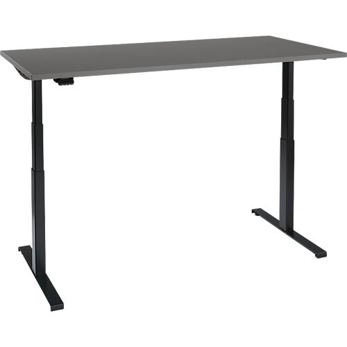 Schreibtisch, elektrisch höhenverstellbar, T-Fuß, B 1800 x T 800 x H 620-1270 mm, graphit/schwarz + Memoryschalter