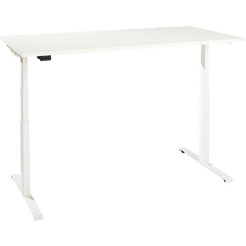Schreibtisch, elektrisch höhenverstellbar, T-Fuß, B 1800 x T 800 x H 620-1270 mm, weiß + Memoryschalter