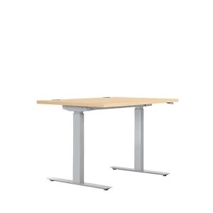 Schreibtisch ERGO DRIVE ED 470, elektrisch höhenverstellbar, Rechteck, T-Fuß, B 1200 x T 800 x H 692-1147 mm, Ahorn/weißaluminium RAL 9006 Schreibtisch ERGO DRIVE ED 470, elektrisch höhenverstellbar, Rechteck, T-Fuß, B 1200 x T 800 x H 692-1147 mm, Ahorn/weißaluminium RAL 9006