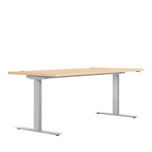 Schreibtisch ERGO DRIVE ED 470, elektrisch höhenverstellbar, Rechteck, T-Fuß, B 1800 x T 800 x H 692-1147 mm, Ahorn/weißaluminium RAL 9006 Schreibtisch ERGO DRIVE ED 470, elektrisch höhenverstellbar, Rechteck, T-Fuß, B 1800 x T 800 x H 692-1147 mm, Ahorn/weißaluminium RAL 9006