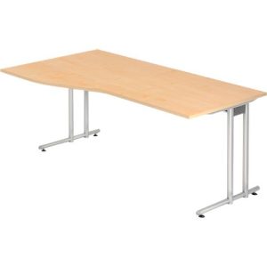 Schreibtisch JENA, C-Fuß, Freiform, B 1800 x T 1000 x H 720 mm, Ahorn-Dekor Schreibtisch JENA, C-Fuß, Freiform, B 1800 x T 1000 x H 720 mm, Ahorn-Dekor