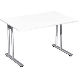 Schreibtisch PALENQUE, C-Fuß, Rechteck, B 1200 x T 800 x H 720 mm, weiß Schreibtisch PALENQUE, C-Fuß, Rechteck, B 1200 x T 800 x H 720 mm, weiß