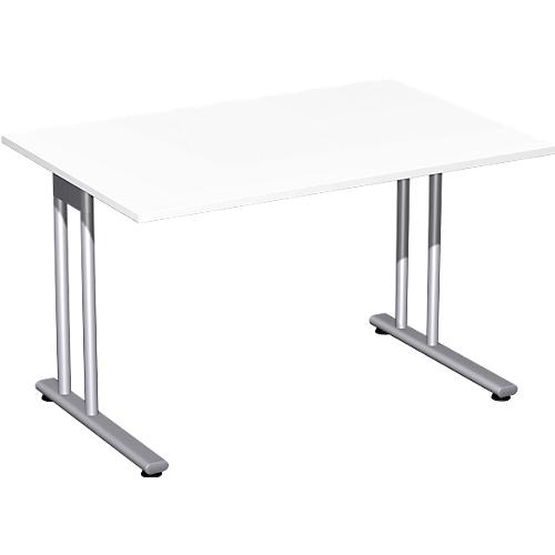 Schreibtisch PALENQUE, C-Fuß, Rechteck, B 1200 x T 800 x H 720 mm, weiß
