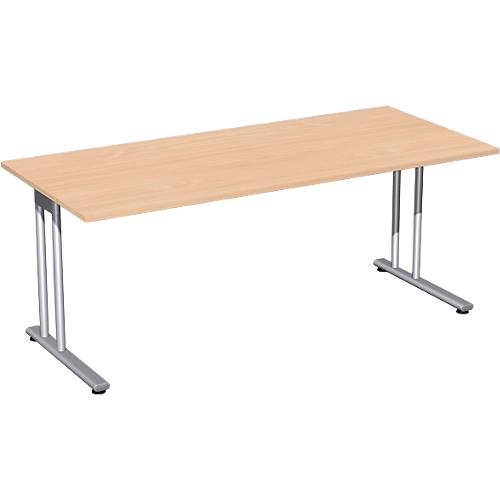 Schreibtisch PALENQUE, C-Fuß, Rechteck, B 1800 x T 800 x H 720 mm, Buche