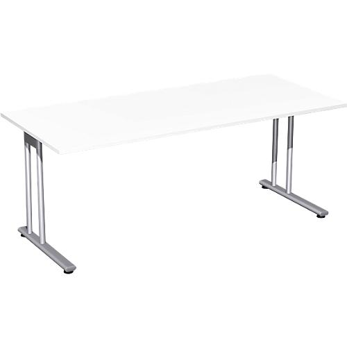 Schreibtisch PALENQUE, C-Fuß, Rechteck, B 1800 x T 800 x H 720 mm, weiß