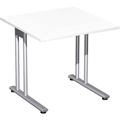 Schreibtisch PALENQUE, C-Fuß, Rechteck, B 800 x T 800 x H 720 mm, weiß