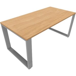 Schreibtisch QUANDOS BOX, Kufengestell, Rechteck, B 1600 x T 800 x H 720 – 820 mm, Eiche Masonic Schreibtisch QUANDOS BOX, Kufengestell, Rechteck, B 1600 x T 800 x H 720 – 820 mm, Eiche Masonic