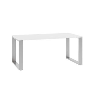 Schreibtisch QUANDOS BOX, Kufengestell, Rechteck, B 1600 x T 800 x H 720 – 820 mm, weiß Schreibtisch QUANDOS BOX, Kufengestell, Rechteck, B 1600 x T 800 x H 720 – 820 mm, weiß