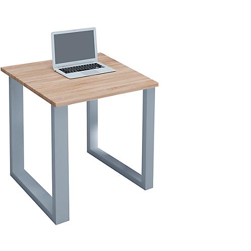 Schreibtisch, Rechteck, Bügelfuß, B 800 x T 500 x H 760 mm, Sonoma Eiche/silber