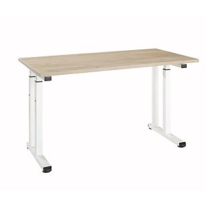 Schreibtisch Set Up, Rechteck, C-Fuß, B 1300 x T 650 x H 685-820 mm, Wildeiche/weiß Schreibtisch Set Up, Rechteck, C-Fuß, B 1300 x T 650 x H 685-820 mm, Wildeiche/weiß