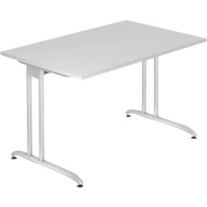 Schreibtisch TARA, C-Fuß, Rechteck, B 1200 x T 800 x H 720 mm, lichtgrau Schreibtisch TARA, C-Fuß, Rechteck, B 1200 x T 800 x H 720 mm, lichtgrau