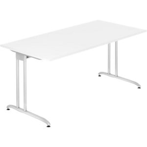 Schreibtisch TARA, C-Fuß, Rechteck, B 1600 x T 800 x H 720 mm, weiß Schreibtisch TARA, C-Fuß, Rechteck, B 1600 x T 800 x H 720 mm, weiß