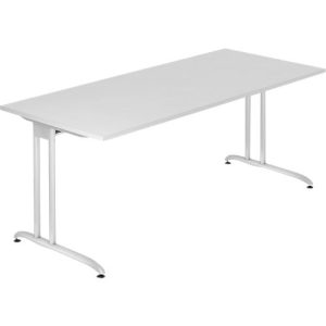Schreibtisch TARA, C-Fuß, Rechteck, B 1800 x T 800 x H 720 mm, lichtgrau Schreibtisch TARA, C-Fuß, Rechteck, B 1800 x T 800 x H 720 mm, lichtgrau