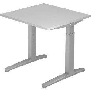 Schreibtisch TOPAS LINE, manuell höheneinstellbar, B 800 mm, lichtgrau/silber/silber Schreibtisch TOPAS LINE, manuell höheneinstellbar, B 800 mm, lichtgrau/silber/silber