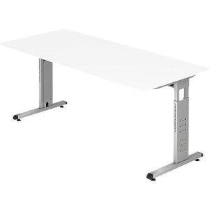Schreibtisch ULM, C-Fuß, Rechteck, B 1800 x T 800 x H 650-850 mm, weiß Schreibtisch ULM, C-Fuß, Rechteck, B 1800 x T 800 x H 650-850 mm, weiß