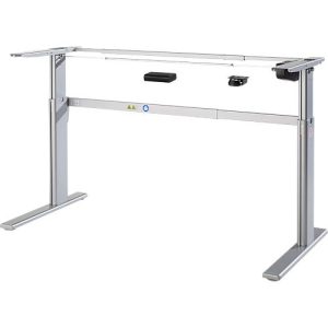 Schreibtischgestell Standard, für Tischbreiten 1200-1800 mm, elektrisch höhenverstellbar, H 725-1185 mm, C-Fuß, weißaluminium Schreibtischgestell Standard, für Tischbreiten 1200-1800 mm, elektrisch höhenverstellbar, H 725-1185 mm, C-Fuß, weißaluminium
