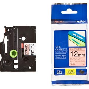 Schriftbandkassette Brother TZe-B31, selbstklebend, L 8 m x B 12 mm, signalorange/schwarz Schriftbandkassette Brother TZe-B31, selbstklebend, L 8 m x B 12 mm, signalorange/schwarz
