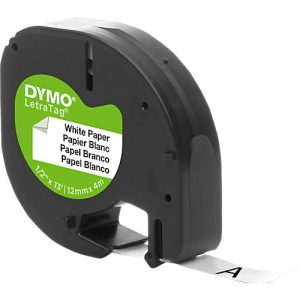 Schriftbandkassette für DYMO® Letra Tag, Papier, 12 mm, weiß Schriftbandkassette für DYMO® Letra Tag, Papier, 12 mm, weiß