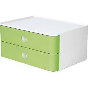Schubladenbox HAN Allison Smart-Box, 2 Schübe mit Trennwänden, Kabelhalter, stapelbar, ABS-Kunststoff, grün Schubladenbox HAN Allison Smart-Box, 2 Schübe mit Trennwänden, Kabelhalter, stapelbar, ABS-Kunststoff, grün