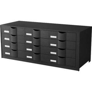 Schubladenbox Paperflow, Format A4, 12 Schübe mit geschlossener Front, Griffmulde & Etikettenhalter, Etiketten, B 857 x T 342 x H 350 mm, PS, schwarz Schubladenbox Paperflow, Format A4, 12 Schübe mit geschlossener Front, Griffmulde & Etikettenhalter, Etiketten, B 857 x T 342 x H 350 mm, PS, schwarz