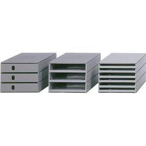 Schubladenbox Styro Styroval, für Formate bis C4, 3 offene Schübe, Recyclingmaterial, grau/grau Schubladenbox Styro Styroval, für Formate bis C4, 3 offene Schübe, Recyclingmaterial, grau/grau