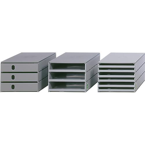 Schubladenbox Styro Styroval, für Formate bis C4, 3 offene Schübe, Recyclingmaterial, grau/grau
