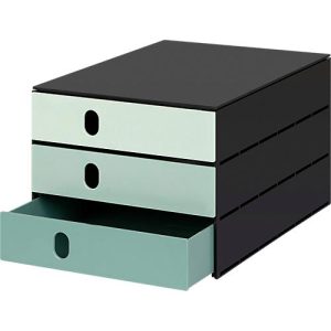 Schubladenbox Styro Styroval Pro Color Flow, für Formate bis C4, 3 geschlossene Schübe, grün/schwarz, Farbverlauf Schubladenbox Styro Styroval Pro Color Flow, für Formate bis C4, 3 geschlossene Schübe, grün/schwarz, Farbverlauf