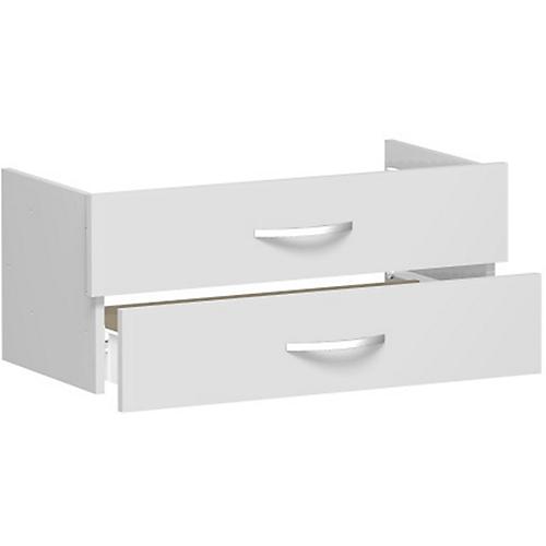 Schubladeneinsatz ALICANTE, 2 Schübe = 1 Set, B 800 x T 400 x H 384 mm, lichtgrau