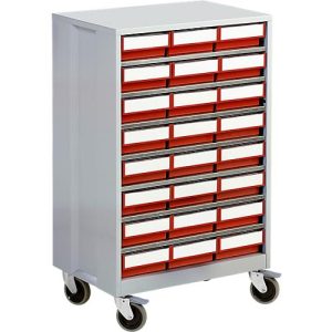 Schubladenregal, mit 24 Schubladen, rot Schubladenregal, mit 24 Schubladen, rot