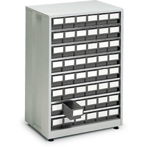 Schubladenregal, mit 48 Schubladen, grau Schubladenregal, mit 48 Schubladen, grau